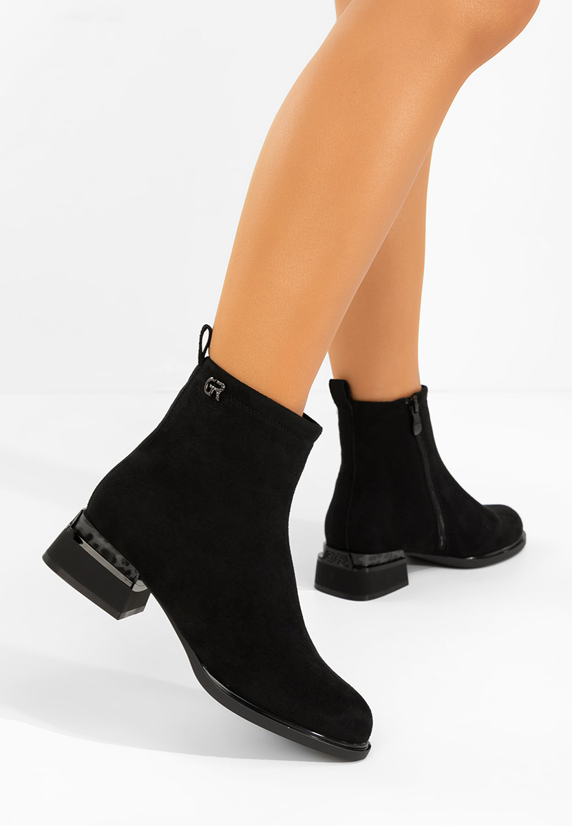 Czarne botki płaskie Ellenia V2