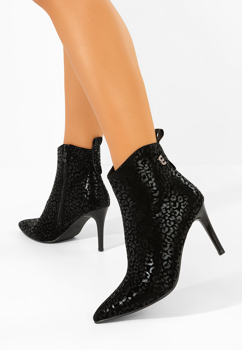 Czarne botki na szpilce Vanessia