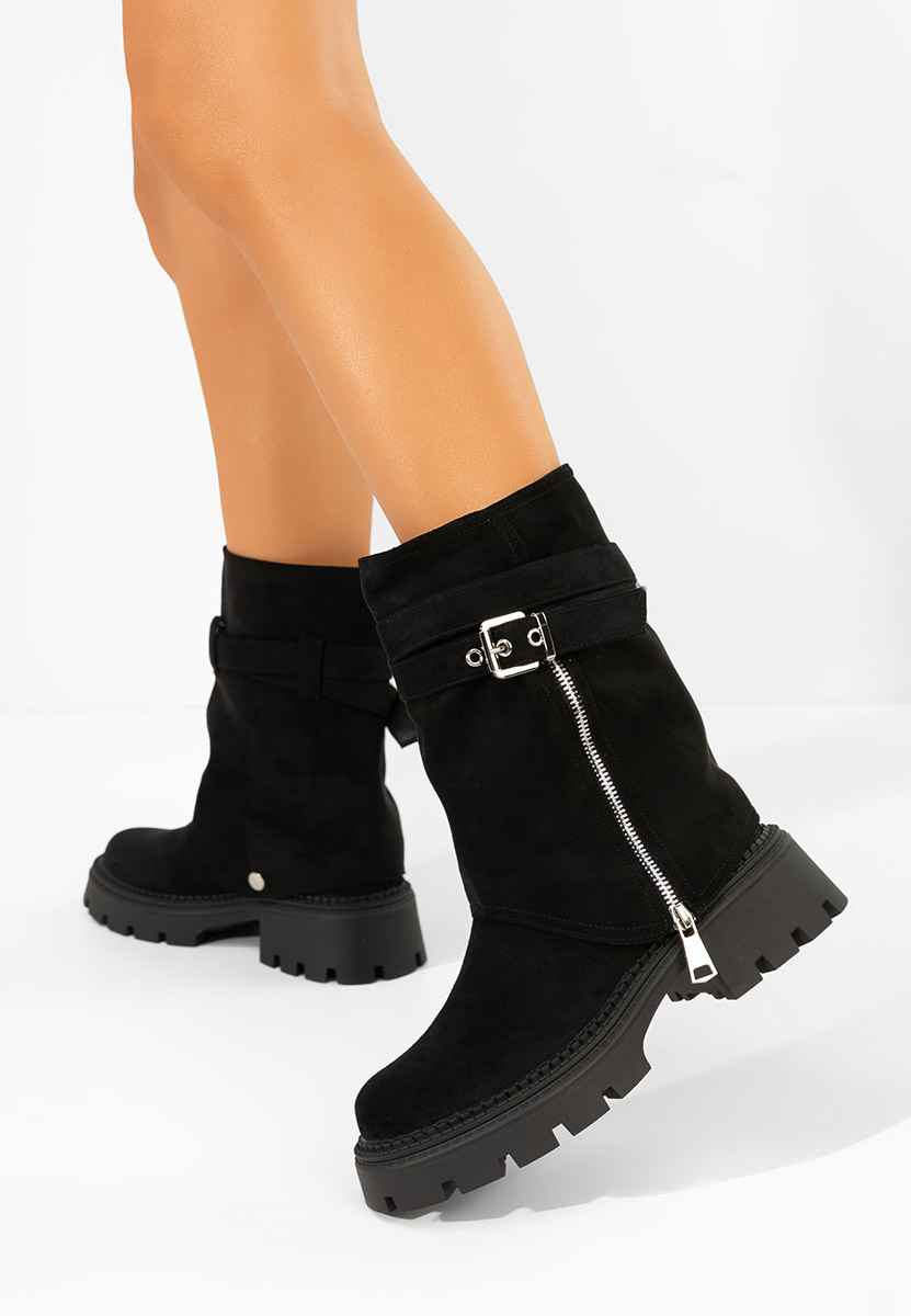 Czarne kozaki damskie Ginesia