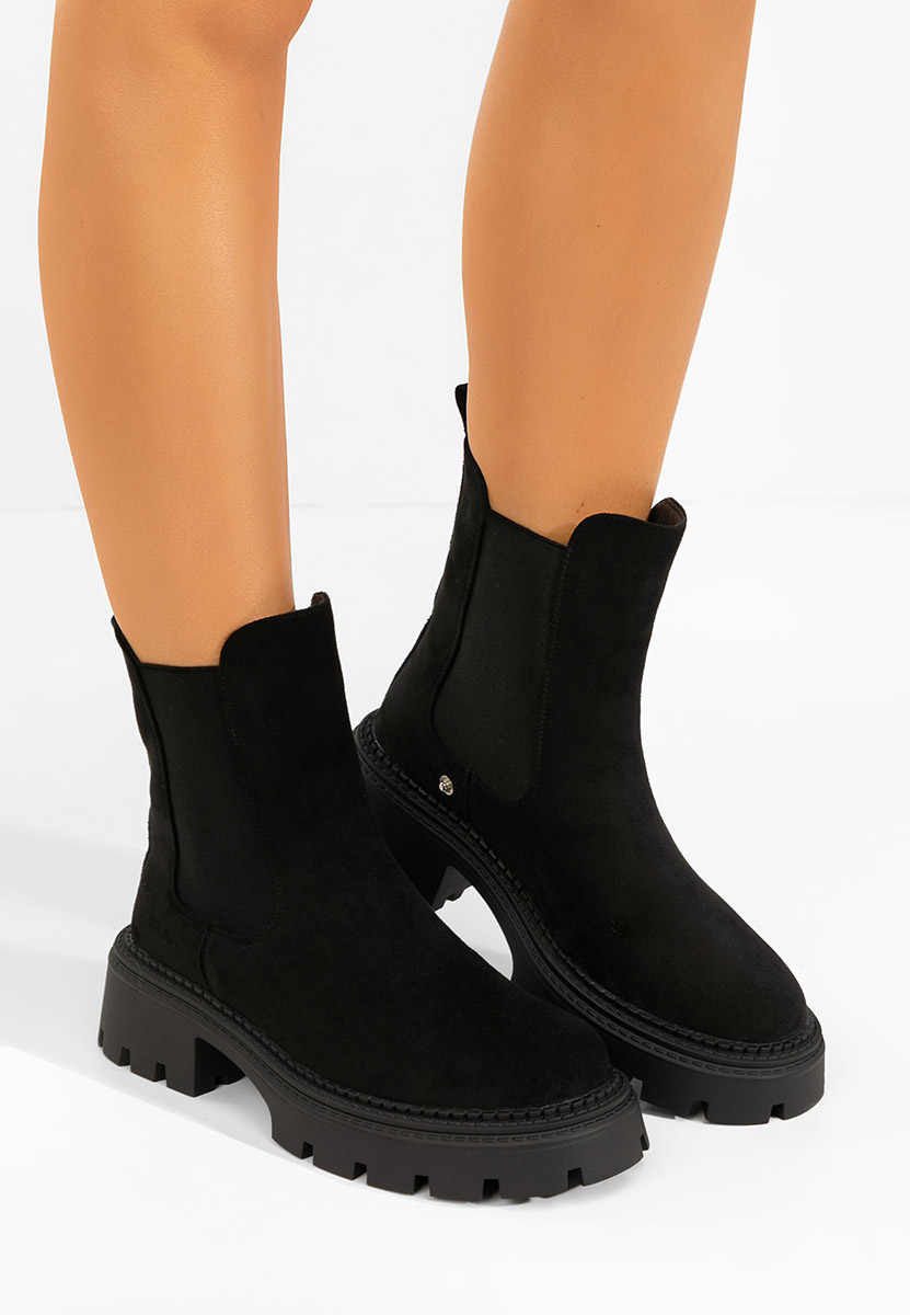 Czarne kozaki damskie Ginesia