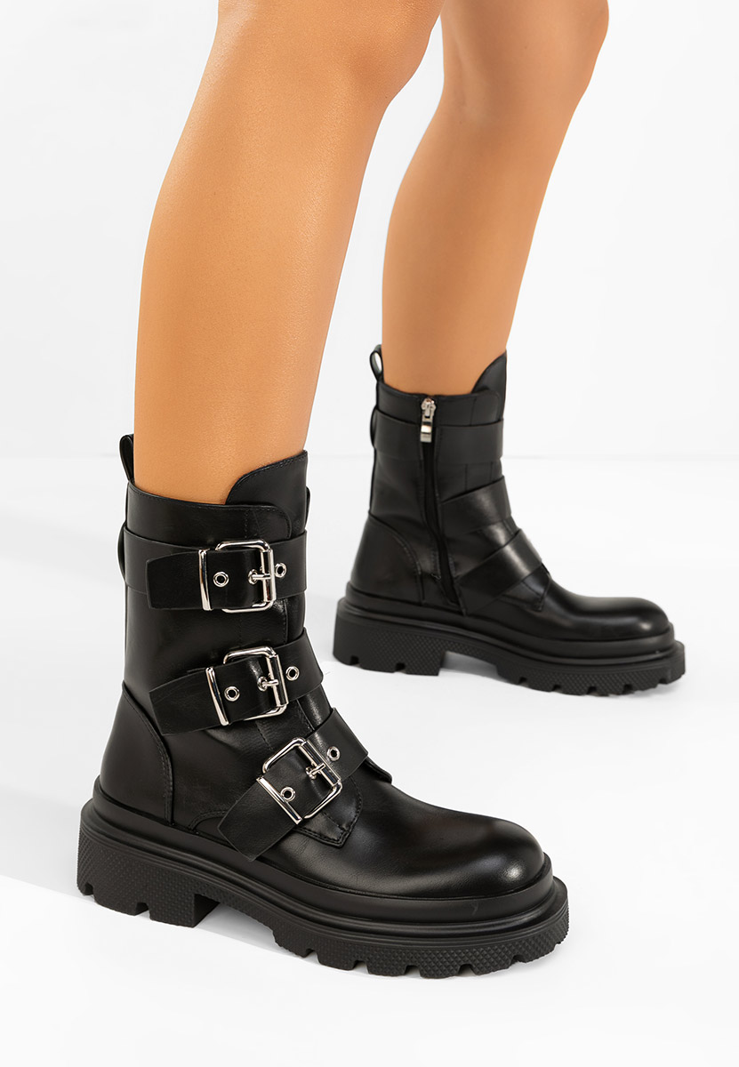 Czarne kozaki damskie Mioala