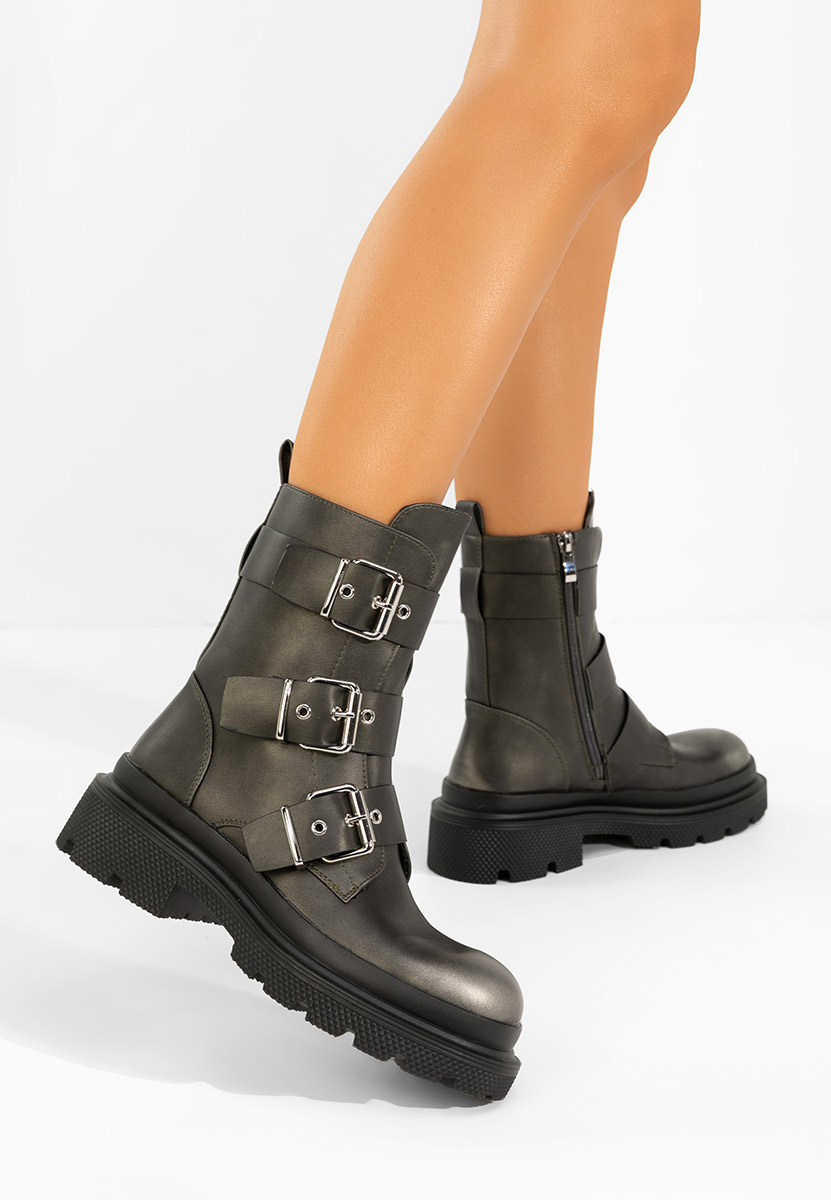 Szare kozaki damskie Mioala