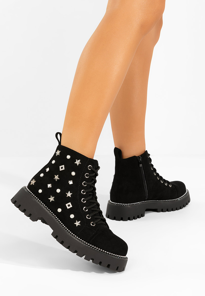 Czarne trapery damskie Stelyana