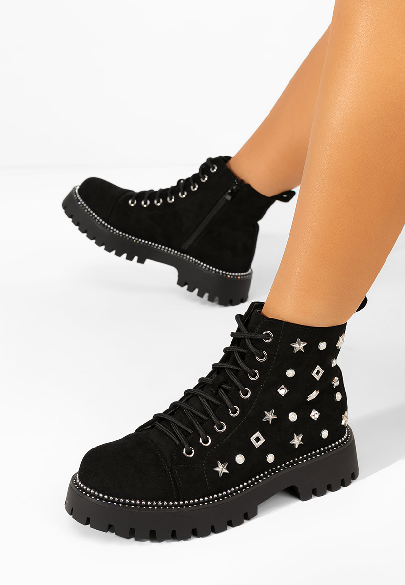 Czarne trapery damskie Stelyana