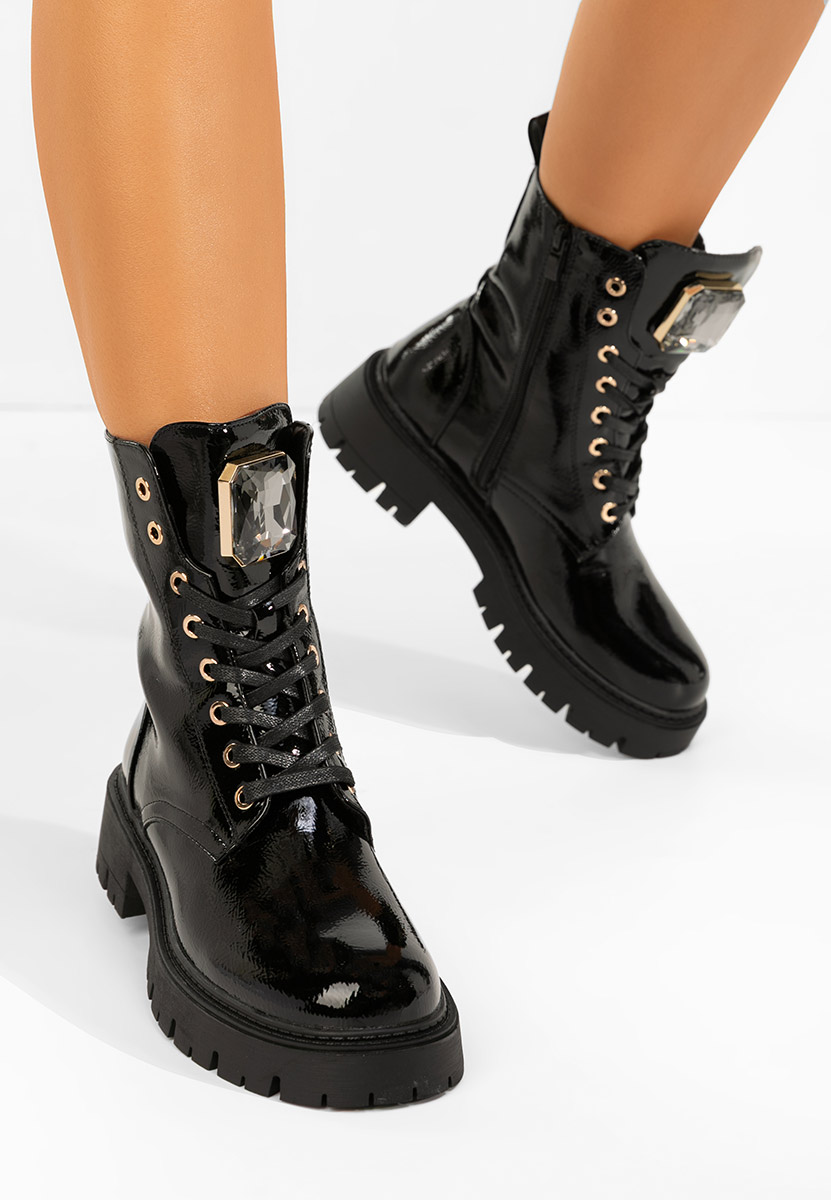 Czarne workery damskie Tatiania