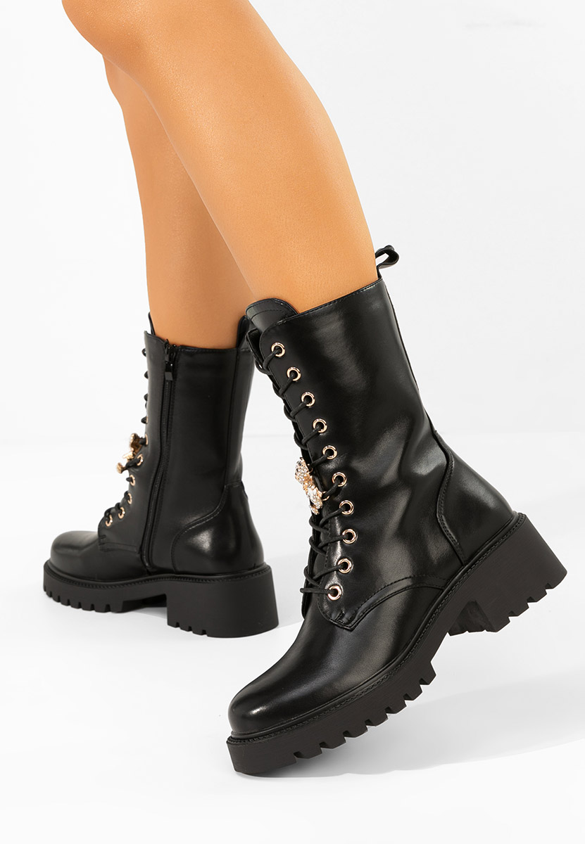 Czarne workery damskie Fabina