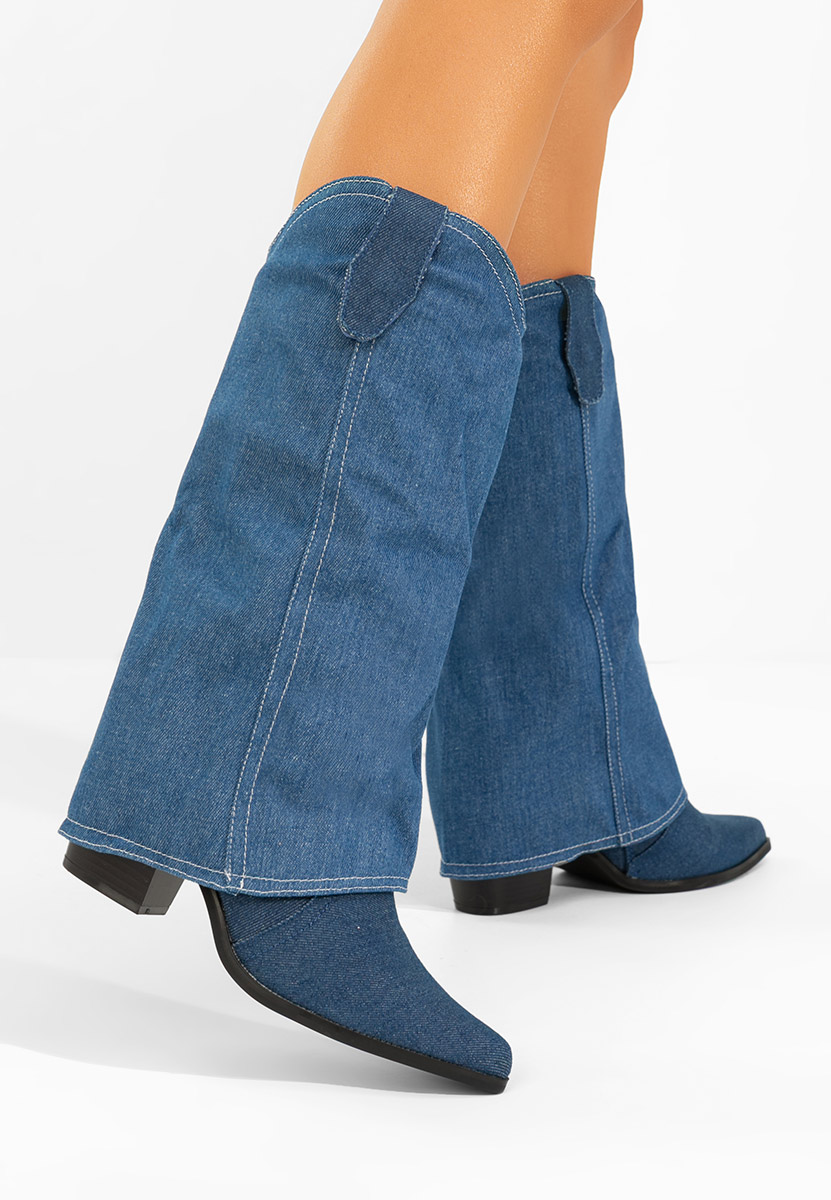 Granatowe kozaki kowbojki damskie Josefima