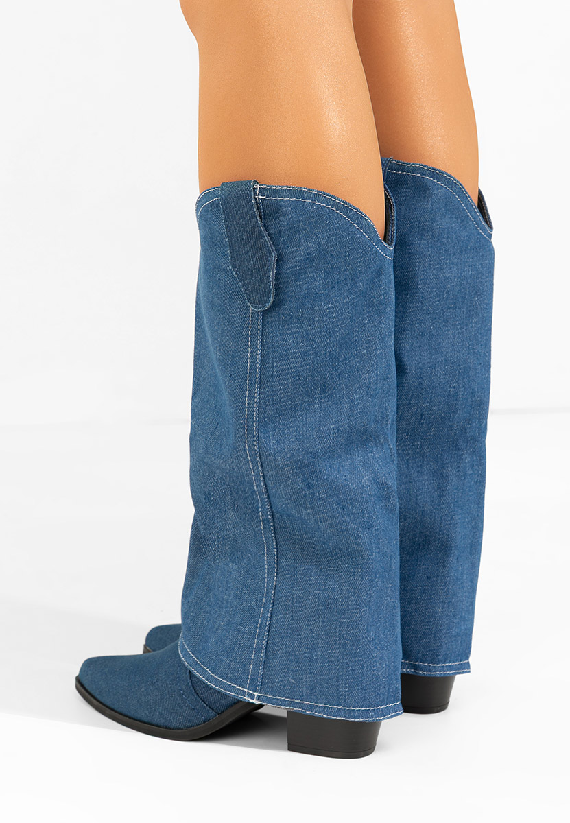 Granatowe kozaki kowbojki damskie Josefima