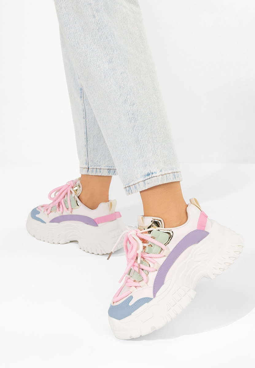 Wielokolorowy sneakersy na koturnie Elvora