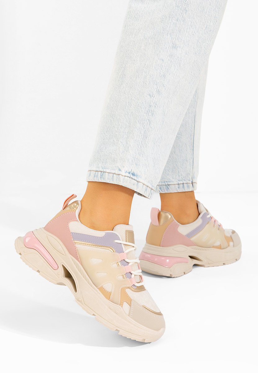 Wielokolorowy sneakersy na koturnie Alverisa