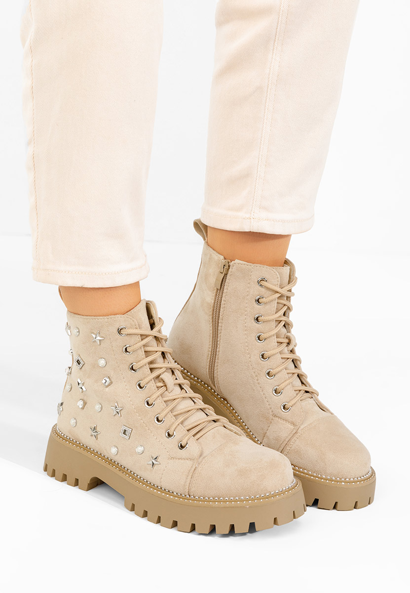 Beżowe trapery damskie Stelyana