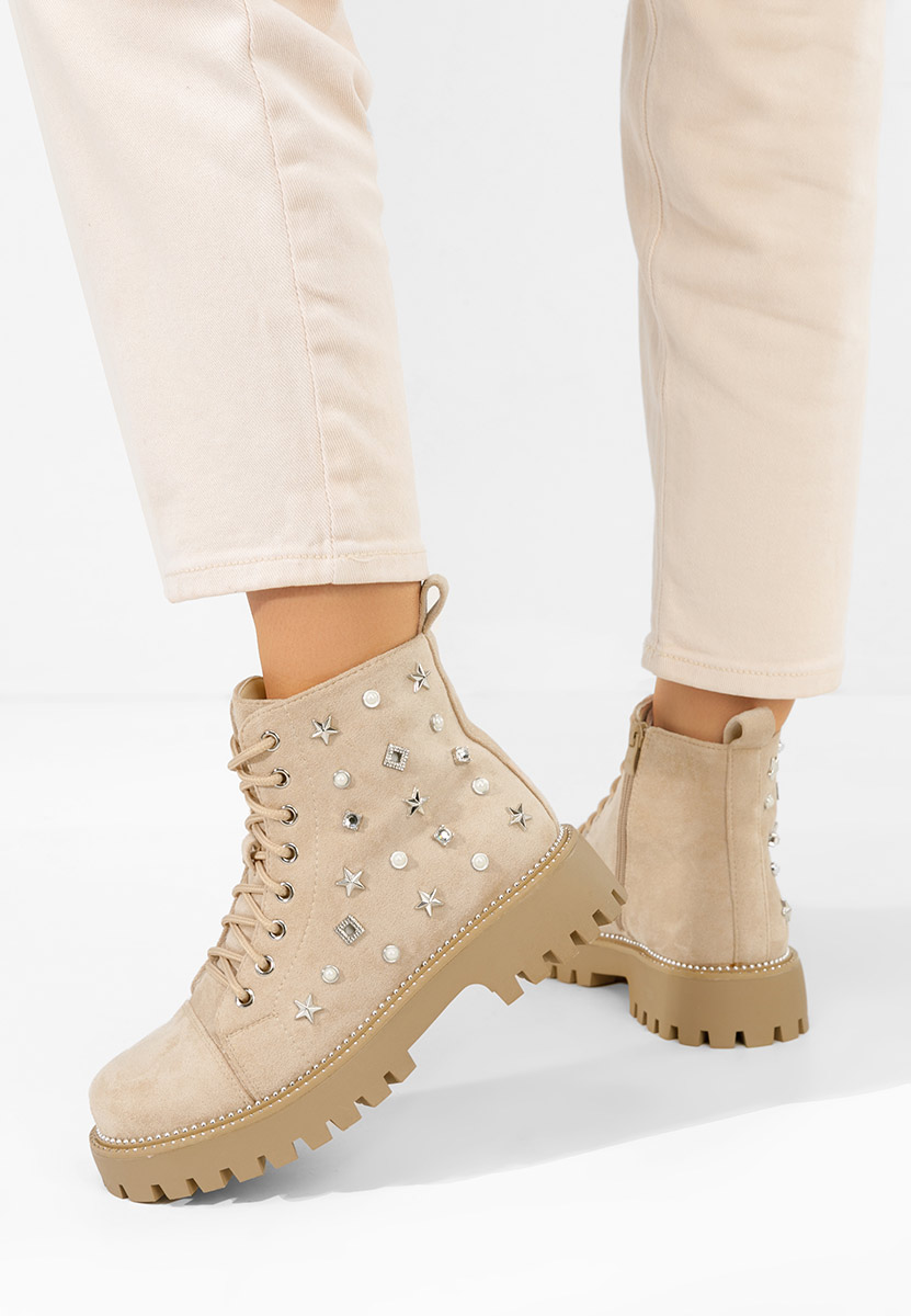 Beżowe trapery damskie Stelyana