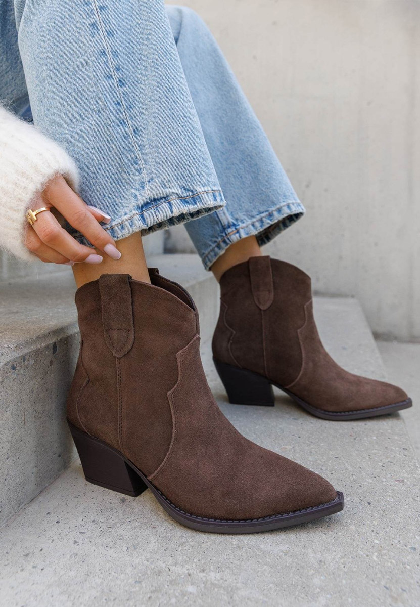 Brązowe kowbojki damskie Glavira