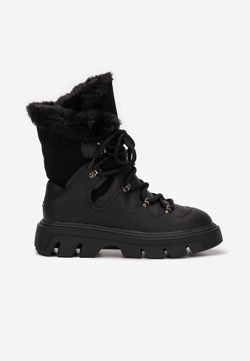Czarne botki damskie ocieplane Celima
