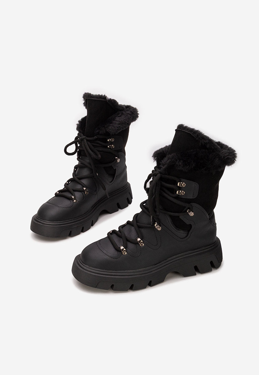 Czarne botki damskie ocieplane Celima