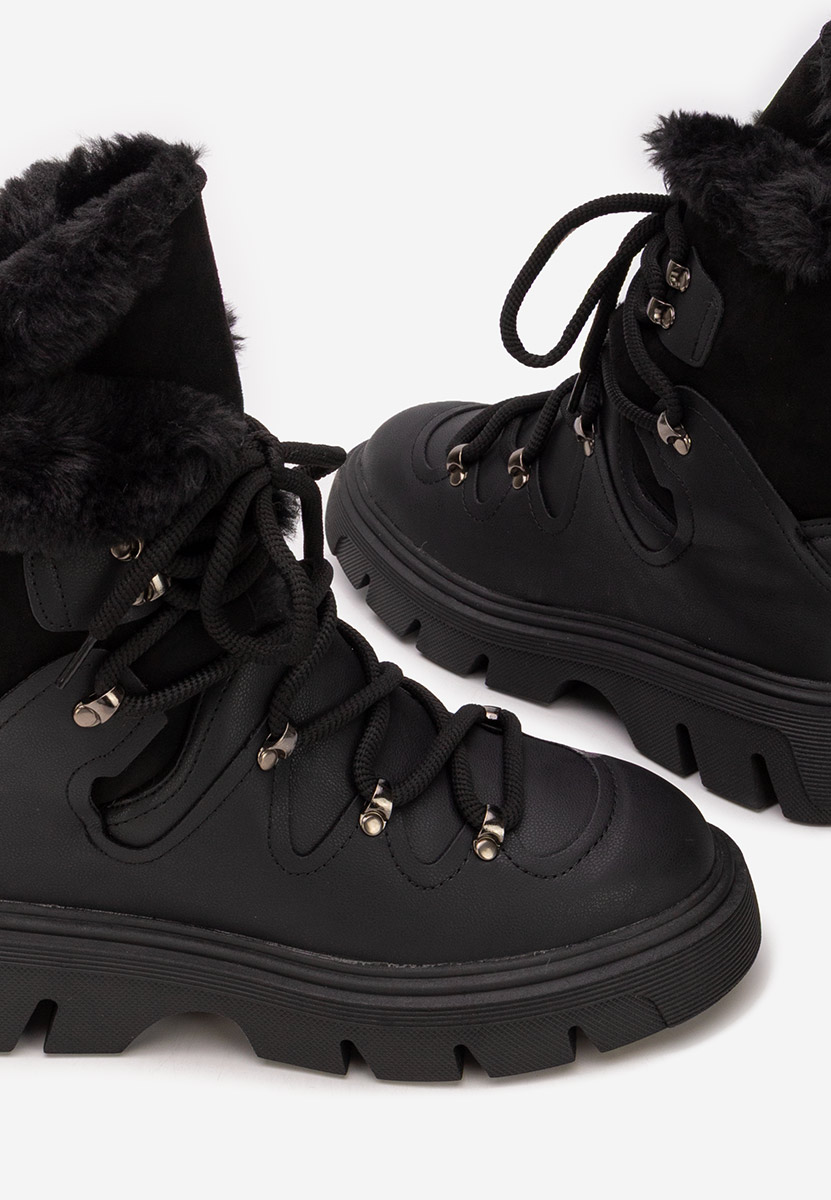 Czarne botki damskie ocieplane Celima