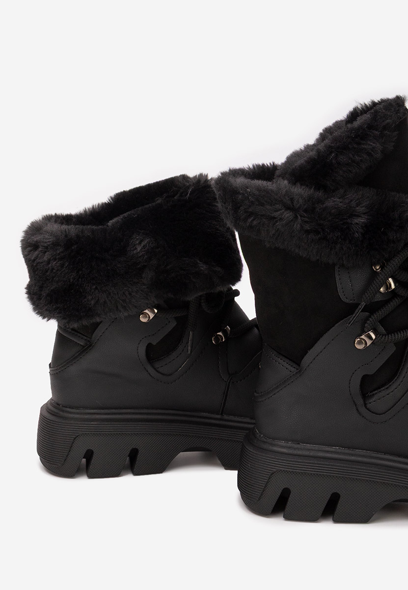 Czarne botki damskie ocieplane Celima