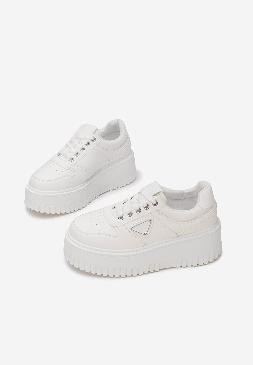 Białe sneakersy na platformie Madaline