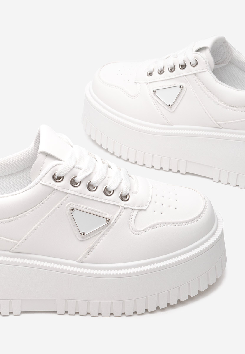 Białe sneakersy na platformie Madaline