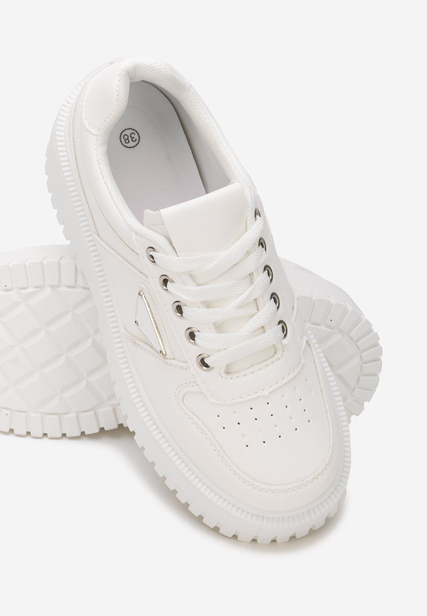 Białe sneakersy na platformie Madaline