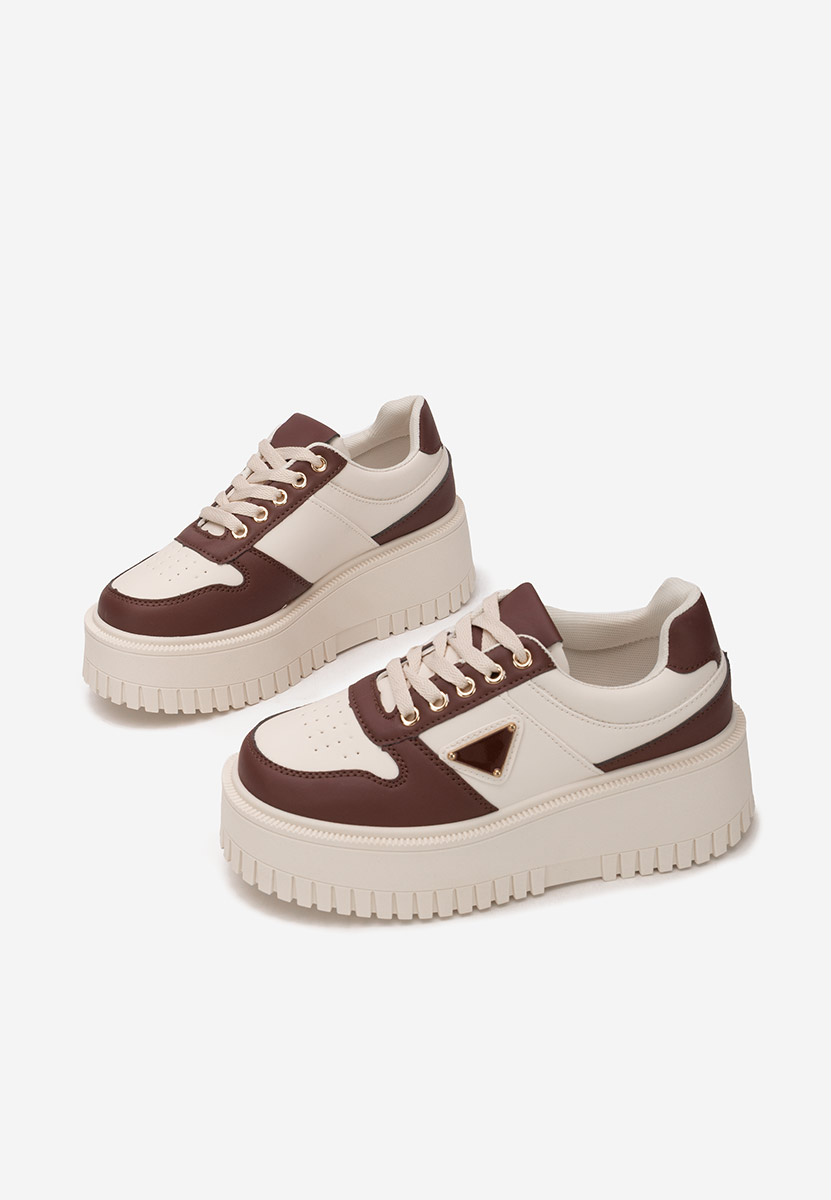 Bordowe sneakersy na platformie Madaline