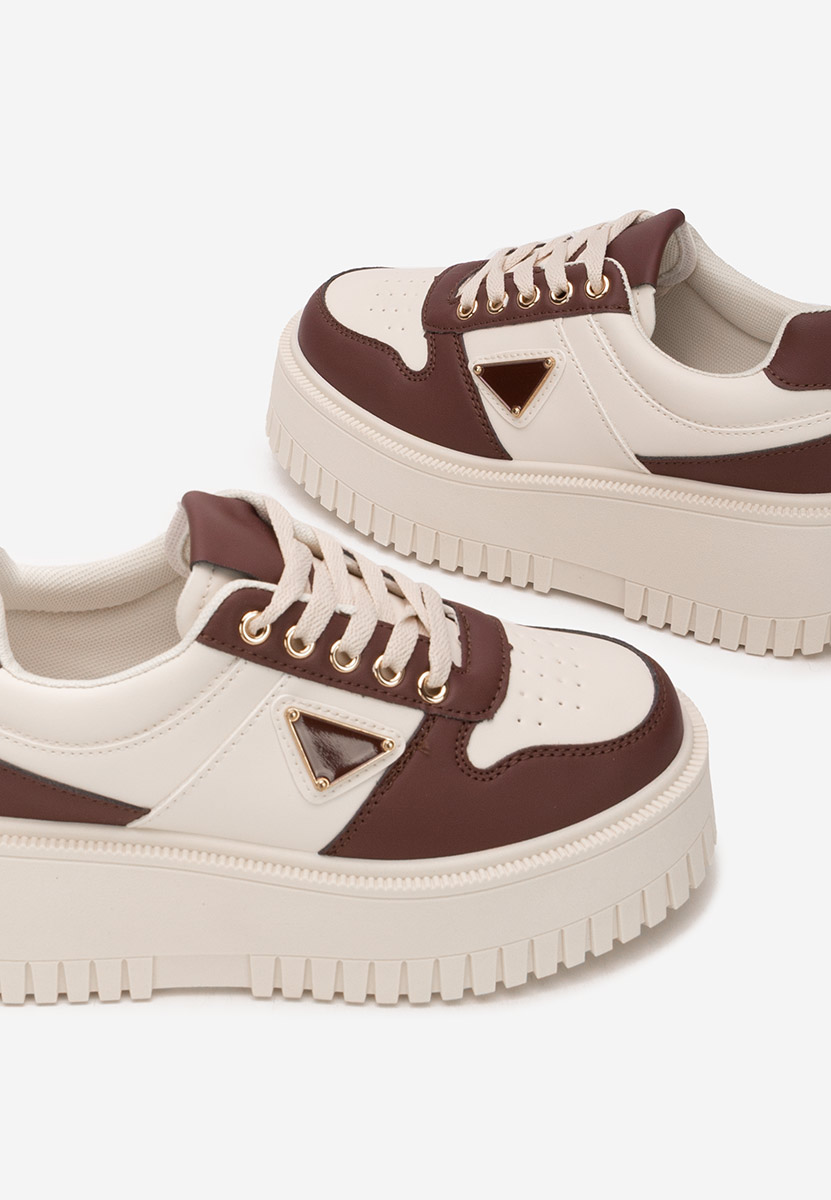 Bordowe sneakersy na platformie Madaline