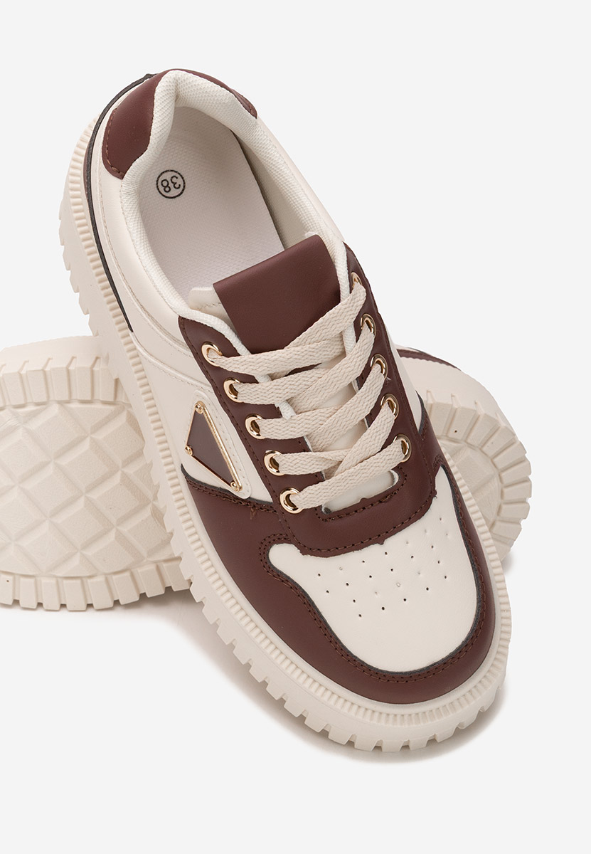 Bordowe sneakersy na platformie Madaline