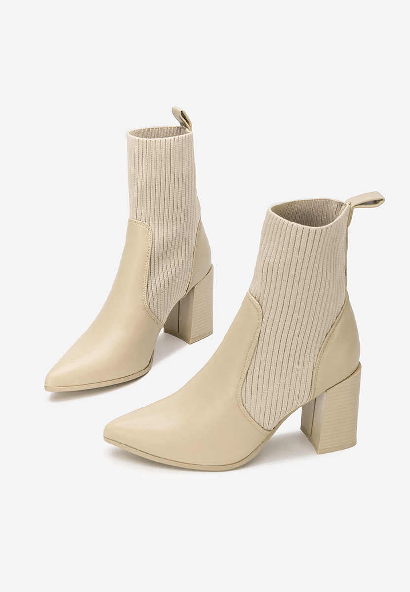 Khaki botki na słupku Vinuele V2