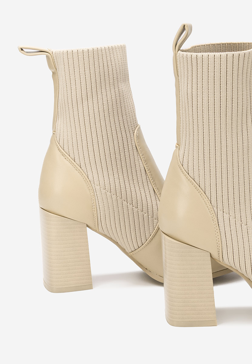 Khaki botki na słupku Vinuele V2