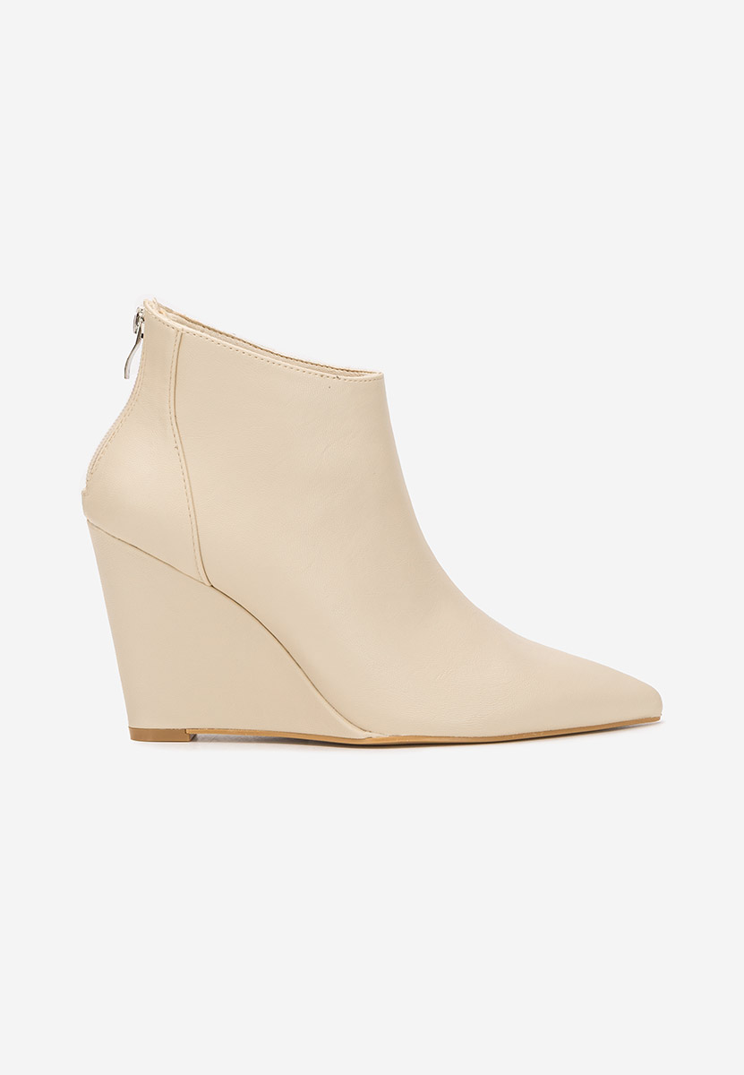 Beżowe botki na koturnie Shenna V2