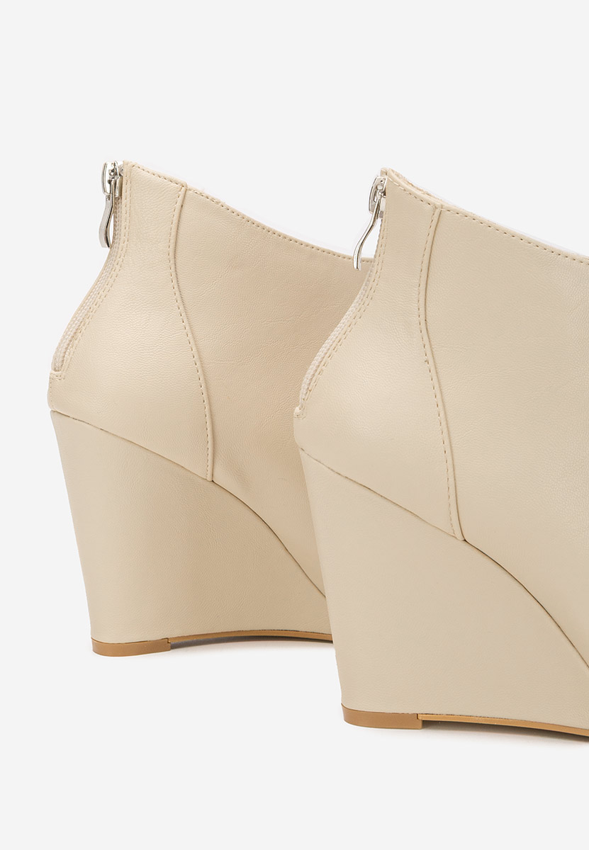 Beżowe botki na koturnie Shenna V2