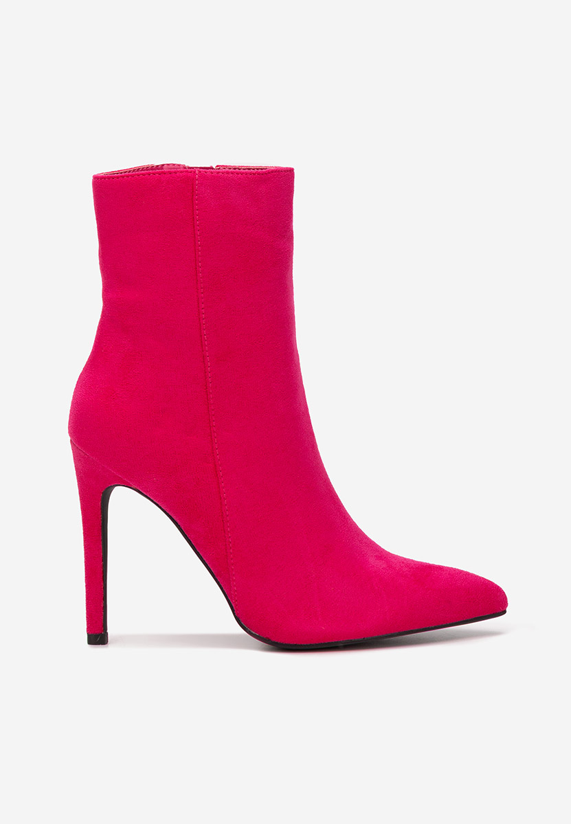 Fuksjowe botki na szpilce Cendria