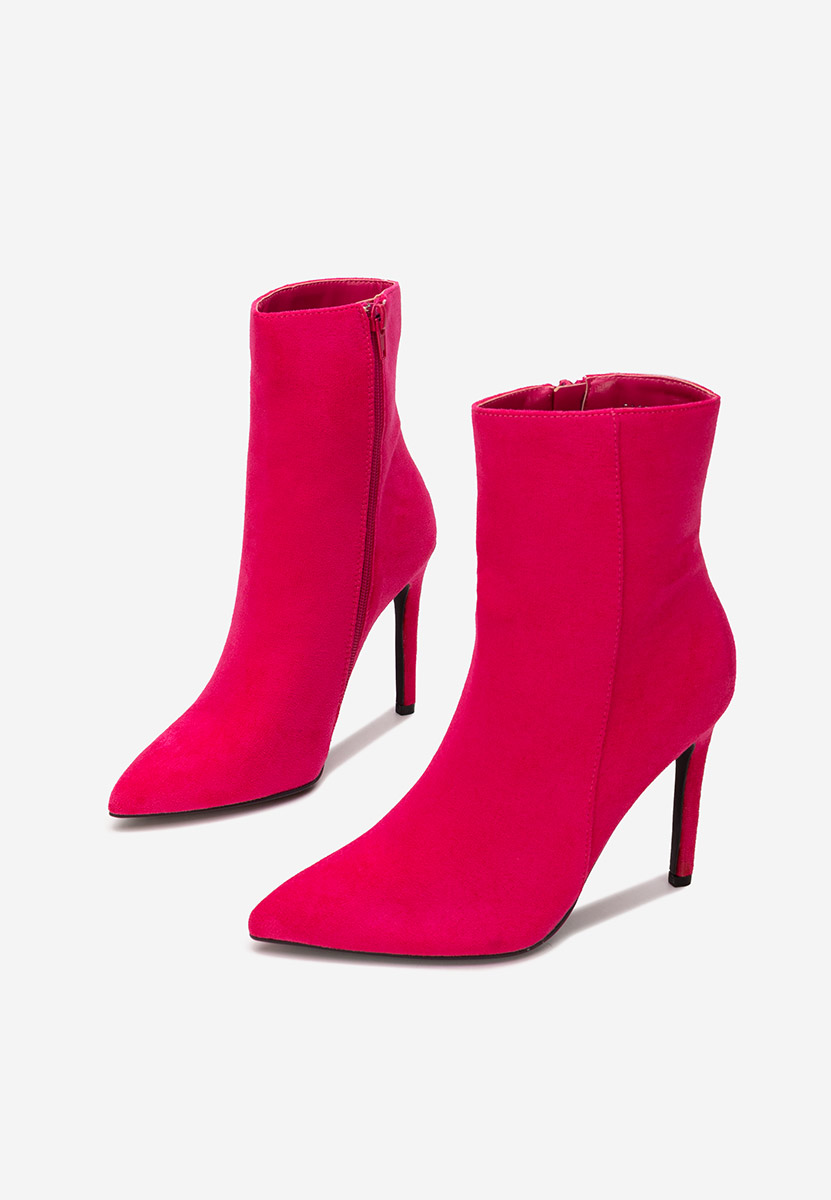 Fuksjowe botki na szpilce Cendria