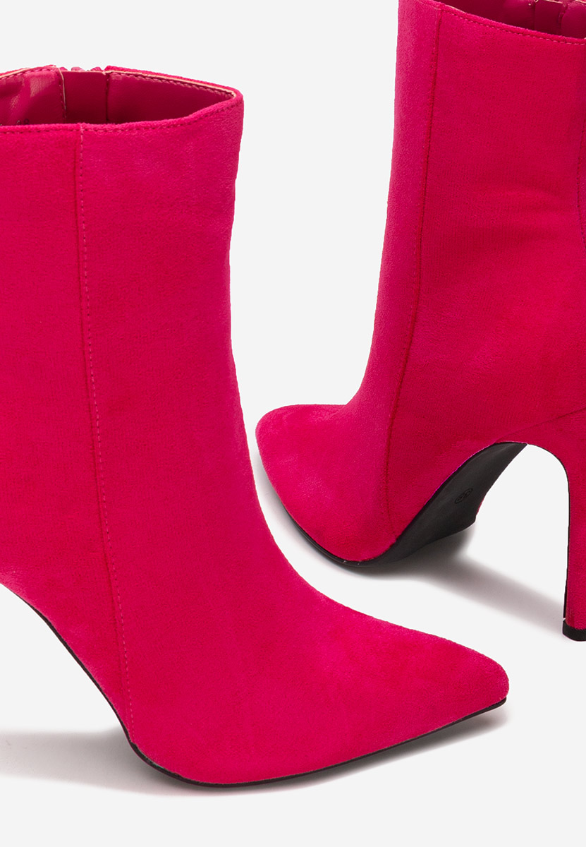 Fuksjowe botki na szpilce Cendria