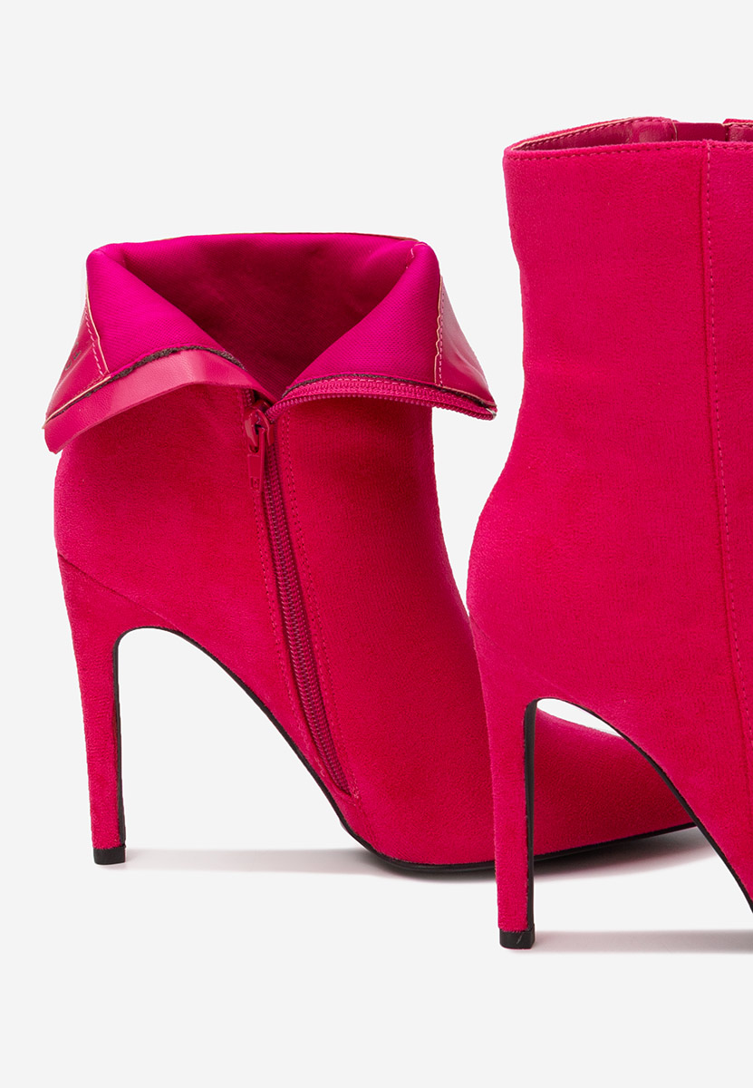 Fuksjowe botki na szpilce Cendria