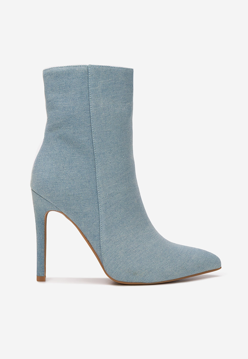 Granatowe botki na szpilce Cendria