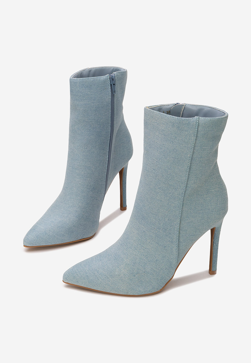 Granatowe botki na szpilce Cendria