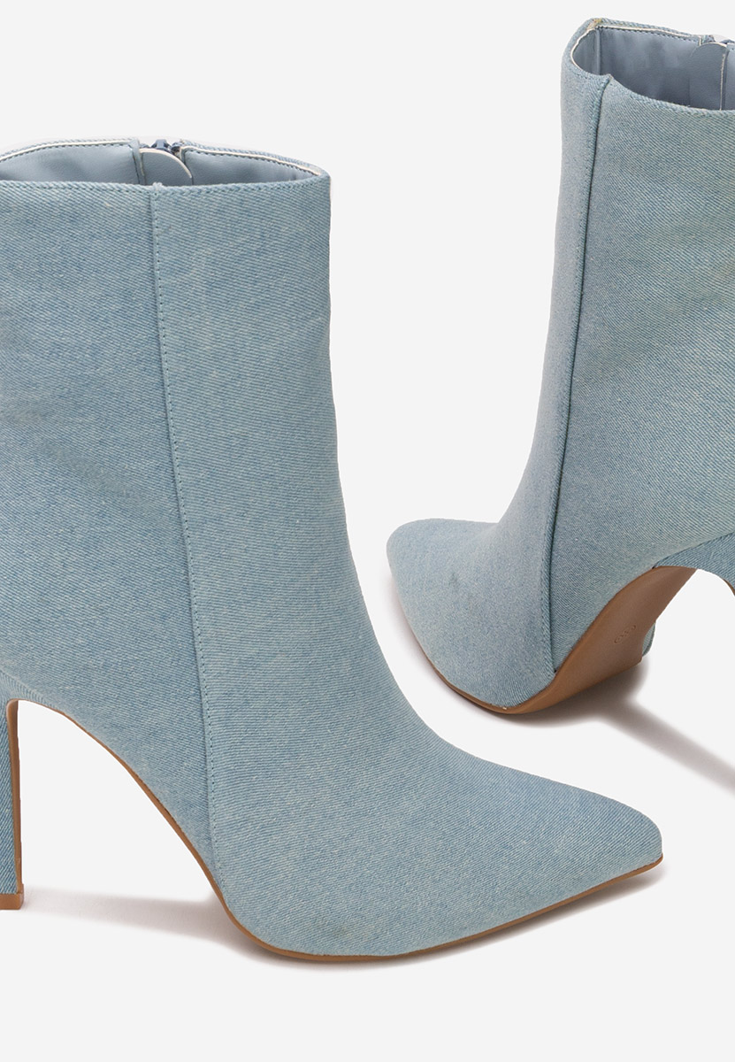 Granatowe botki na szpilce Cendria