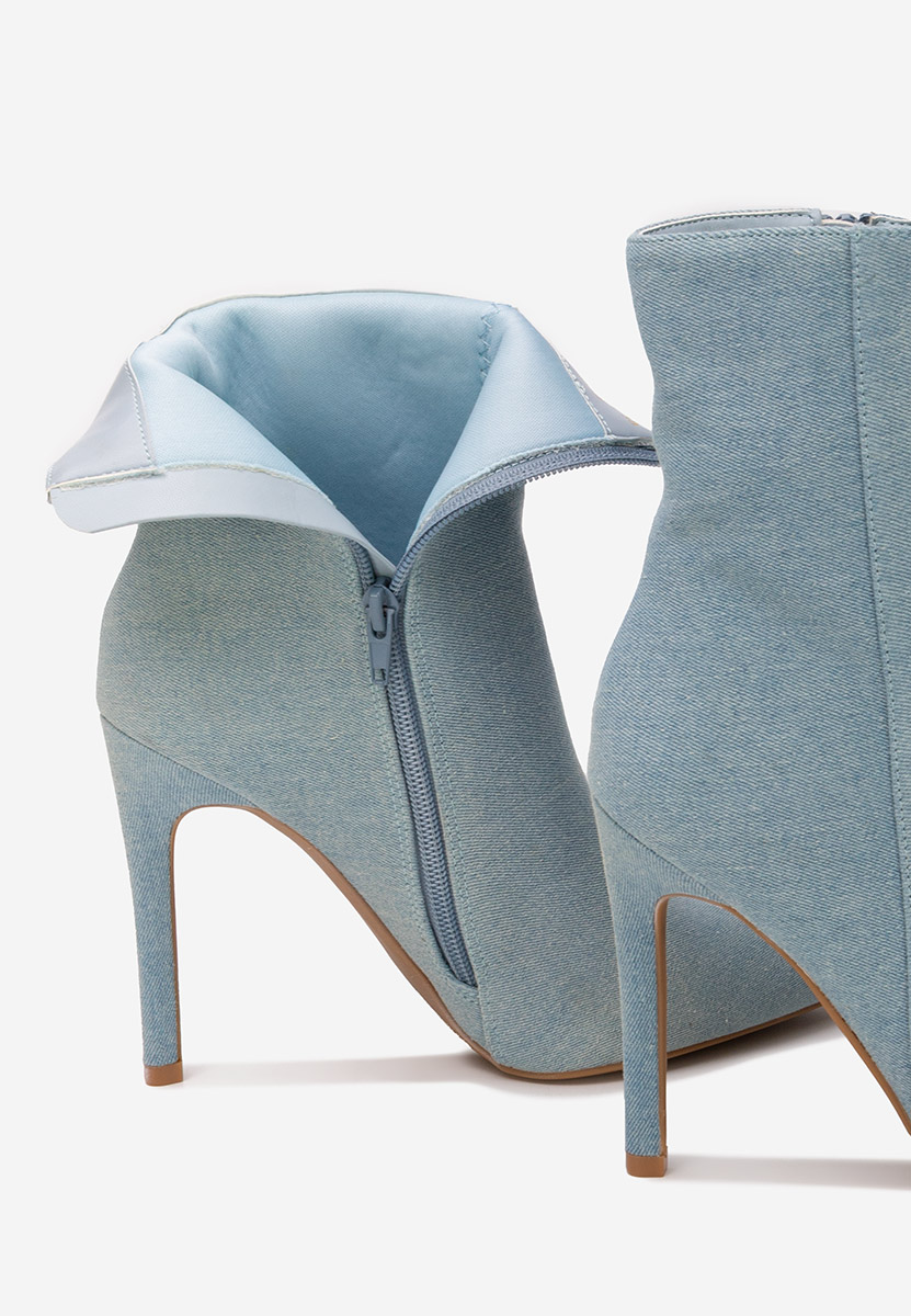 Granatowe botki na szpilce Cendria