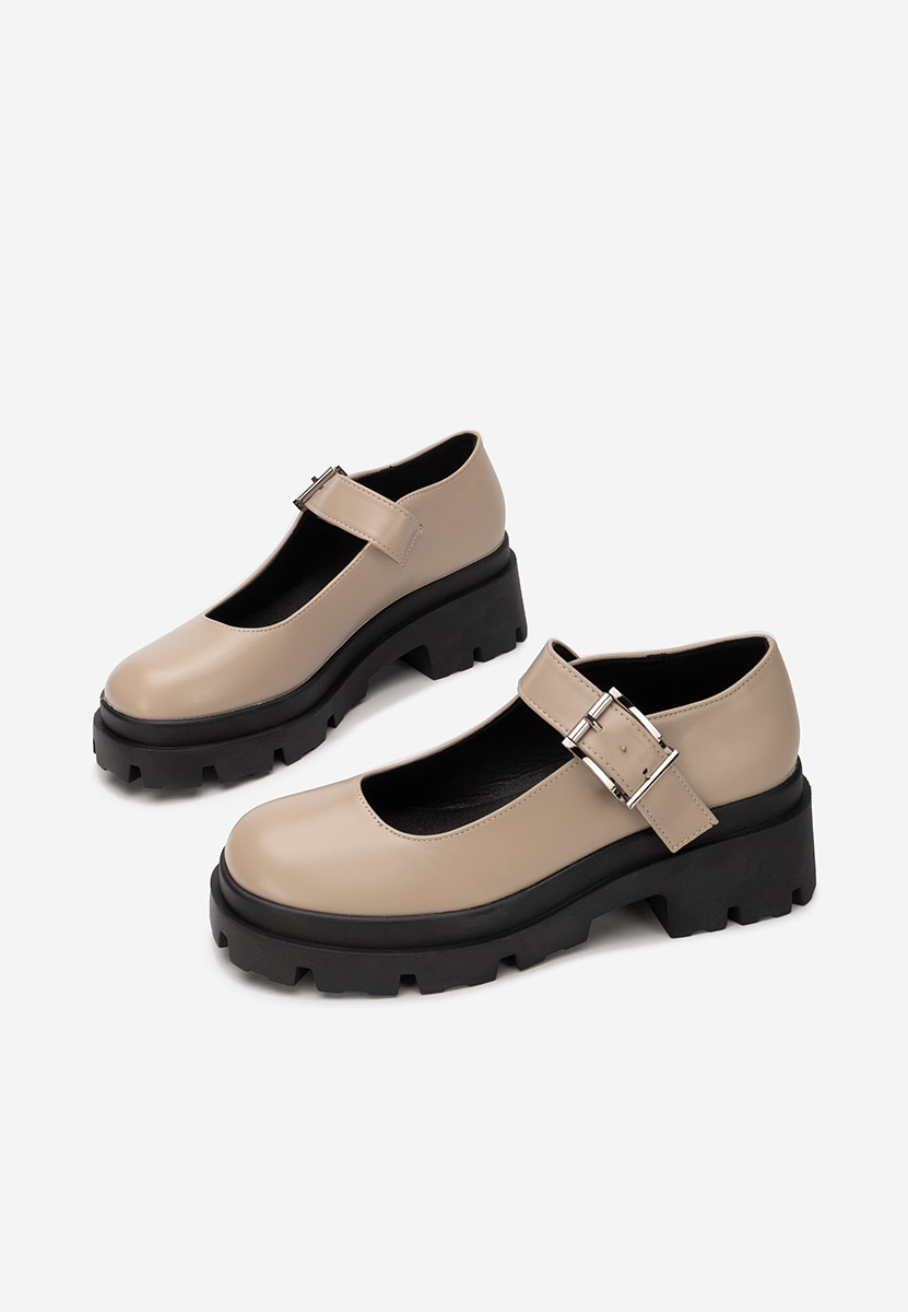 Beżowe czółenka na platformie Masovia