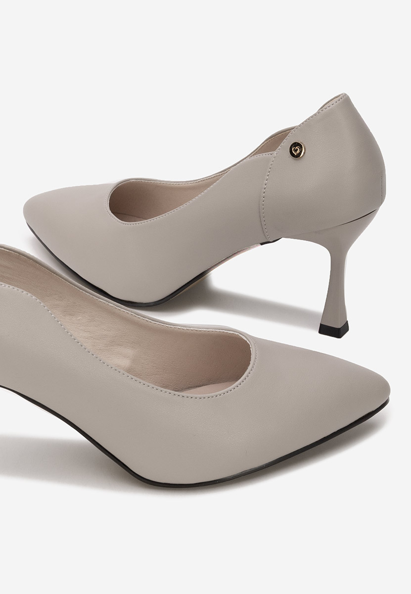 Szare czółenka na szpilce Karita