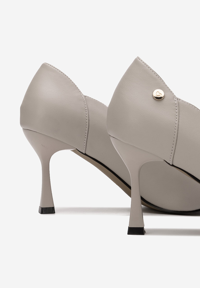 Szare czółenka na szpilce Karita