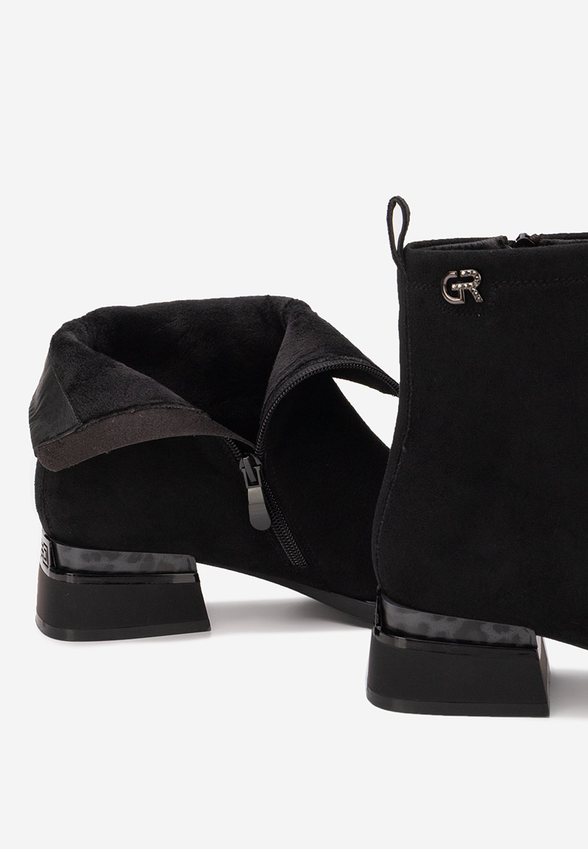 Czarne botki płaskie Ellenia V2