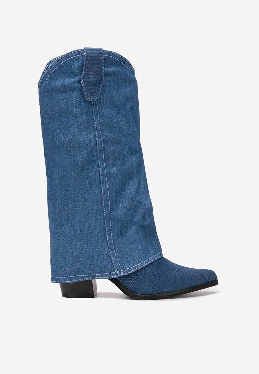 Granatowe kozaki kowbojki damskie Josefima