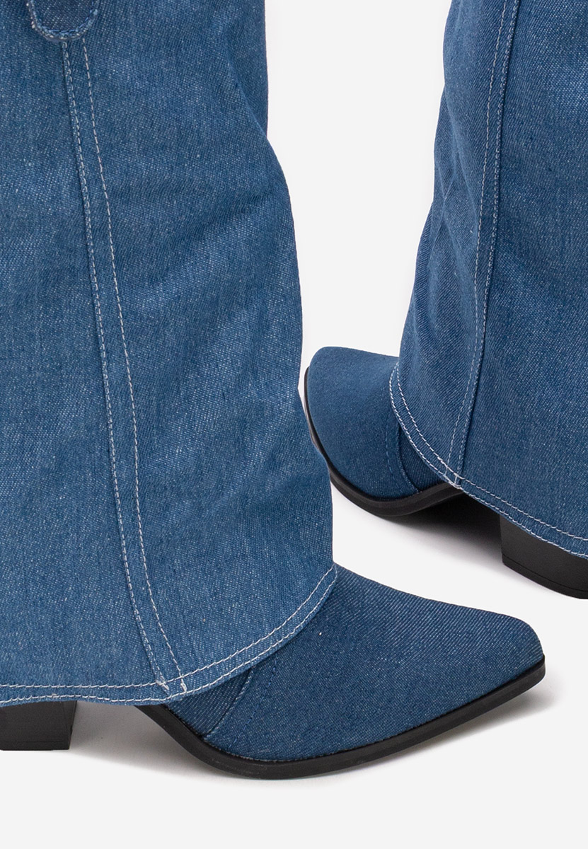 Granatowe kozaki kowbojki damskie Josefima