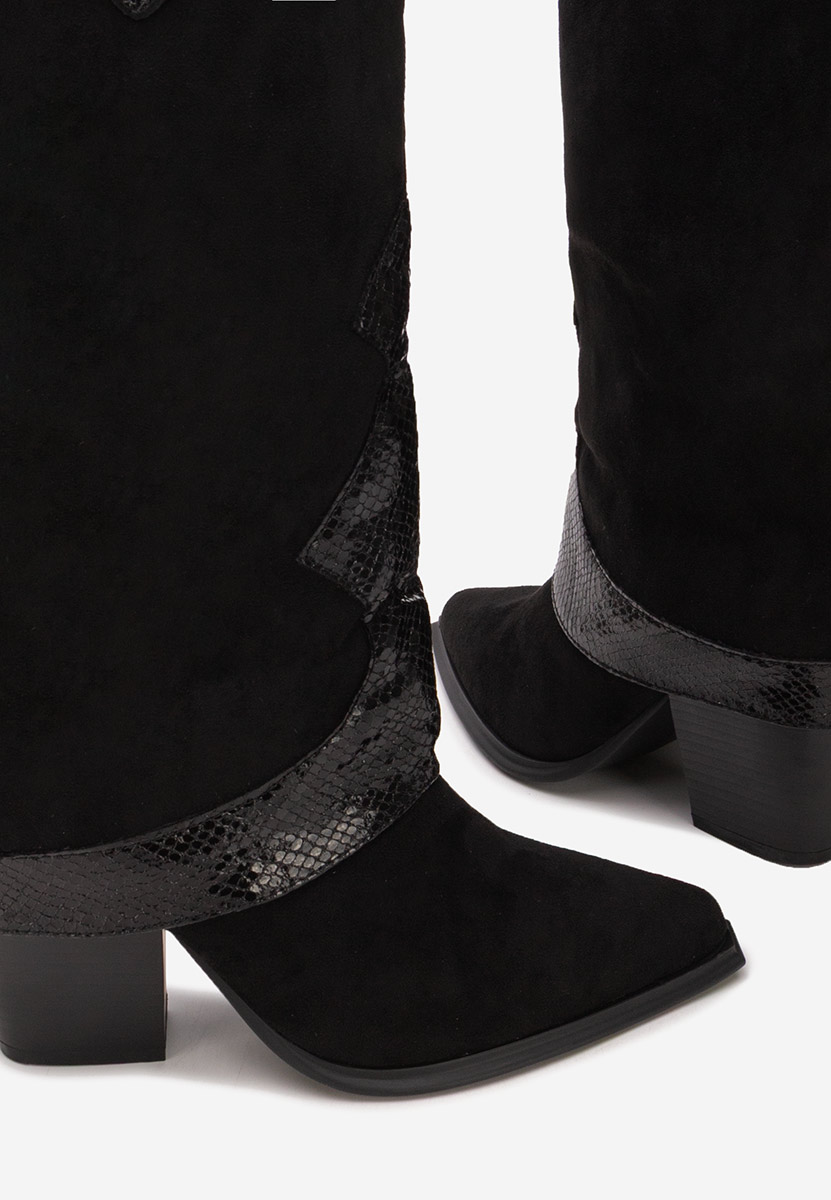 Czarne kozaki kowbojki damskie Nistora