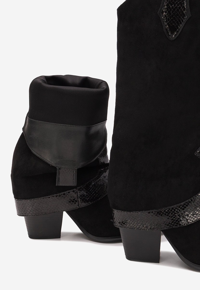 Czarne kozaki kowbojki damskie Nistora