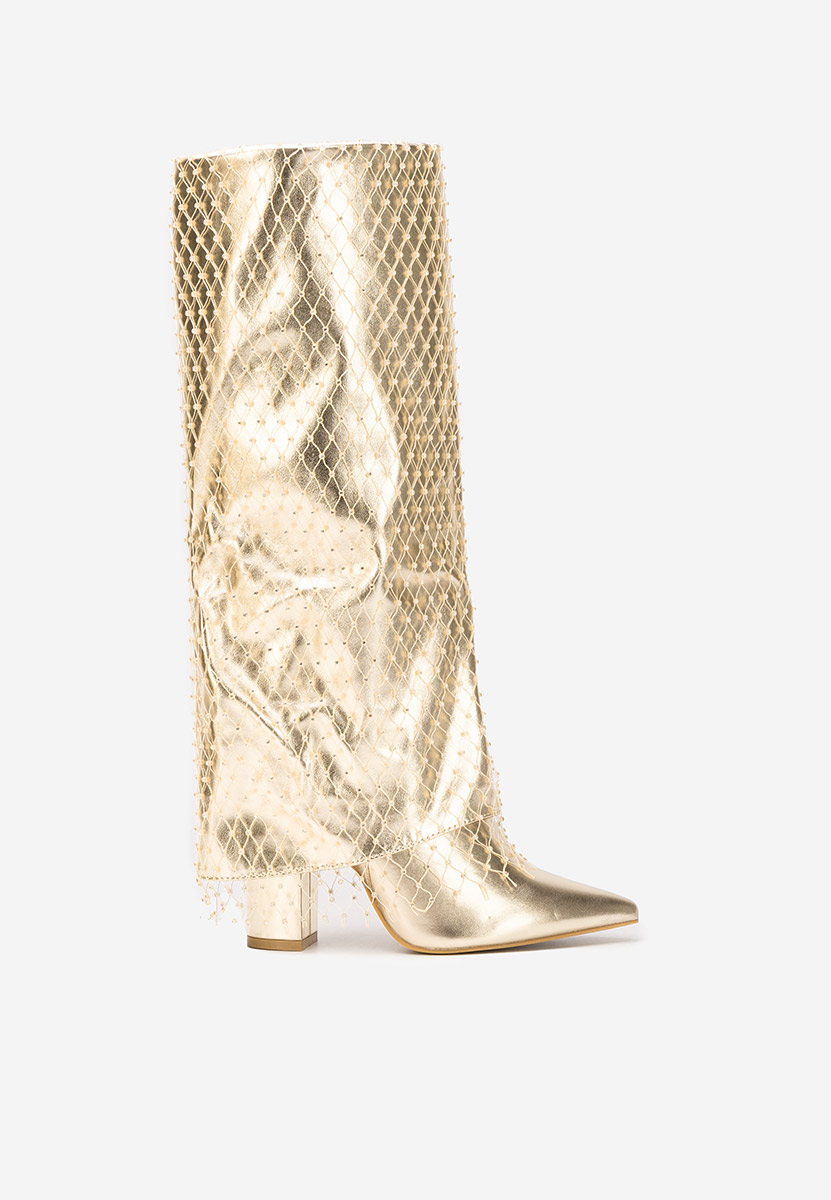 Złote wysokie kozaki Naelia