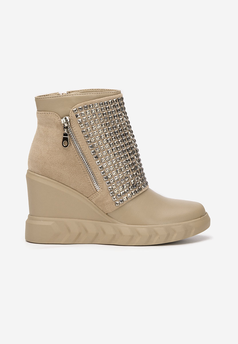 Khaki botki na koturnie Ismelora