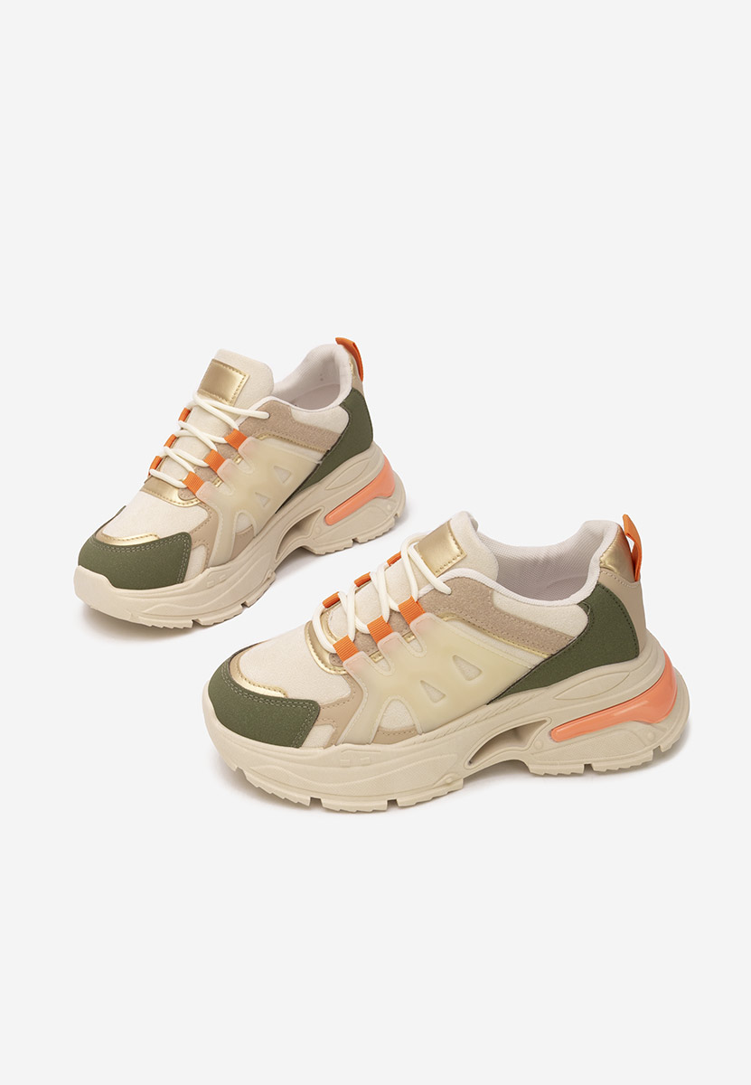 Zielone sneakersy na koturnie Alverisa